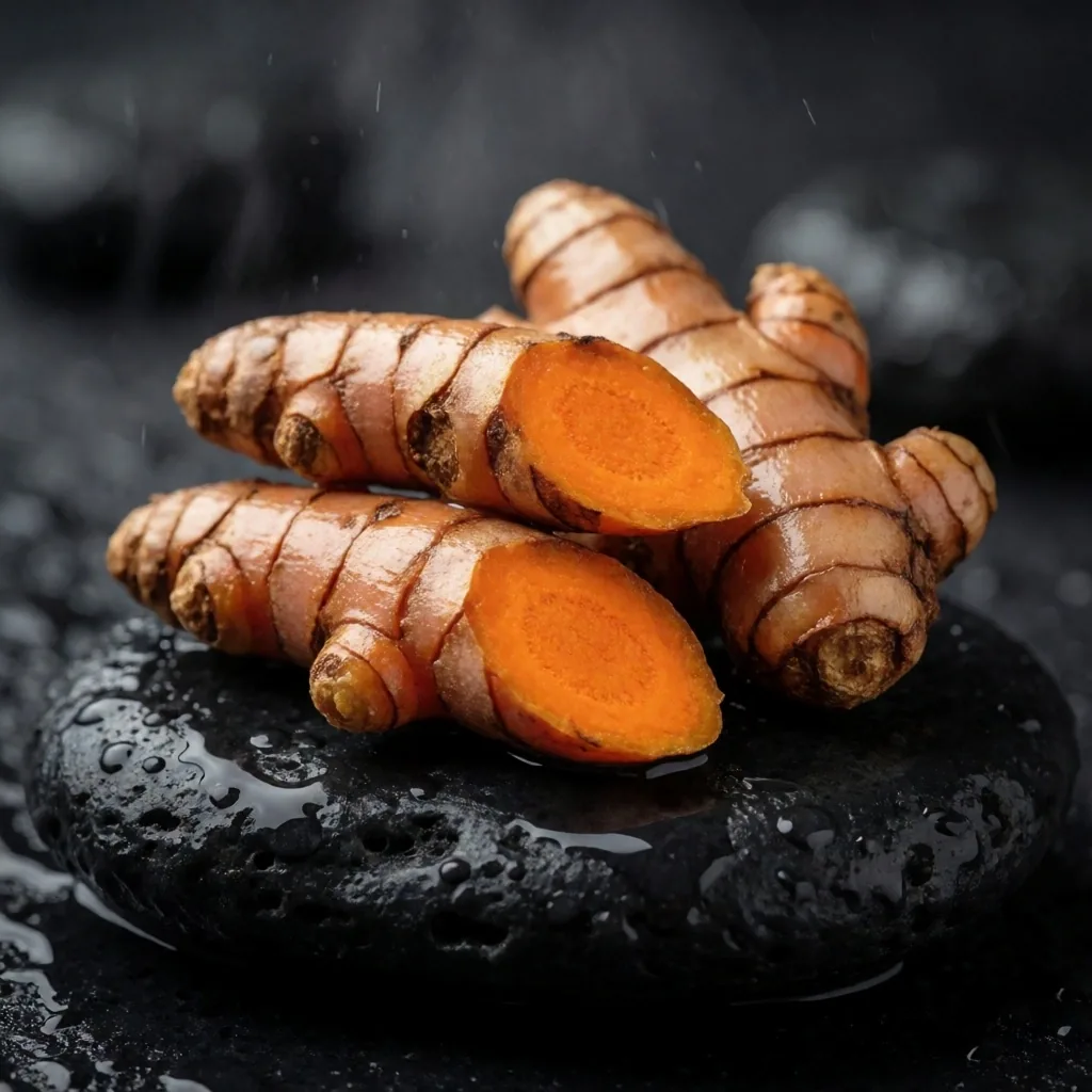 Turmeric root macro photography
