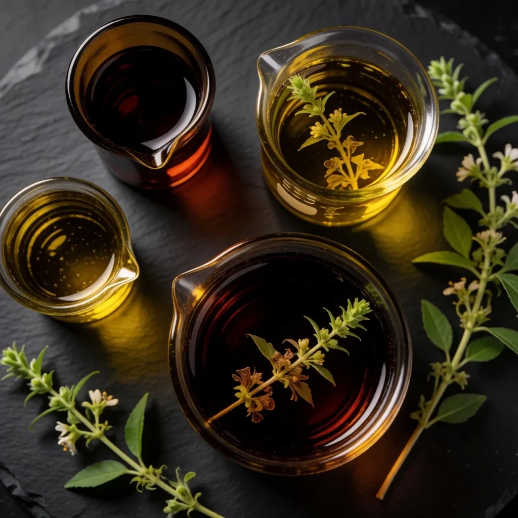 Laboratory glassware with botanical extracts